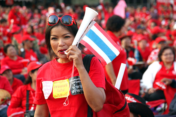 Protest Demo der sogenannten Rothemden - UDD - in Bangkok