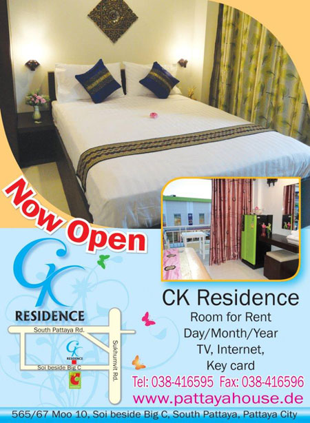 Die Werbung für die CK Residence in Pattaya
