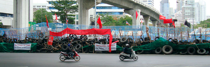 Vor den Barrikaden in Bangkok City