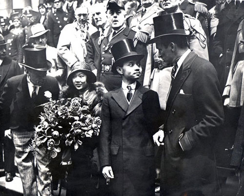 Thailands König Rama VII. 1931 in New York mit der Königin