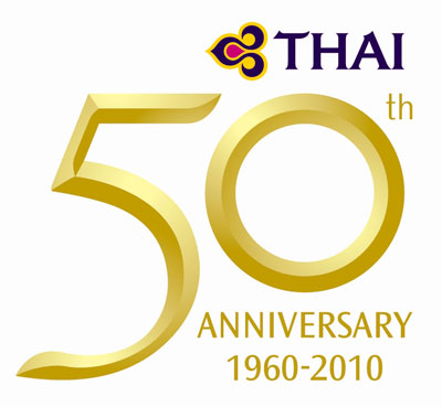 Das Logo der THAI zu ihrem 50. Bestehen