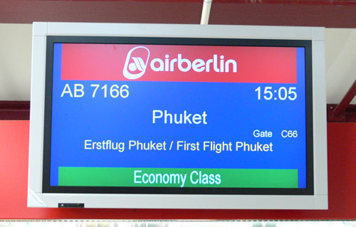 Air Berlin Fluganzeige: Erstflug nach Phuket